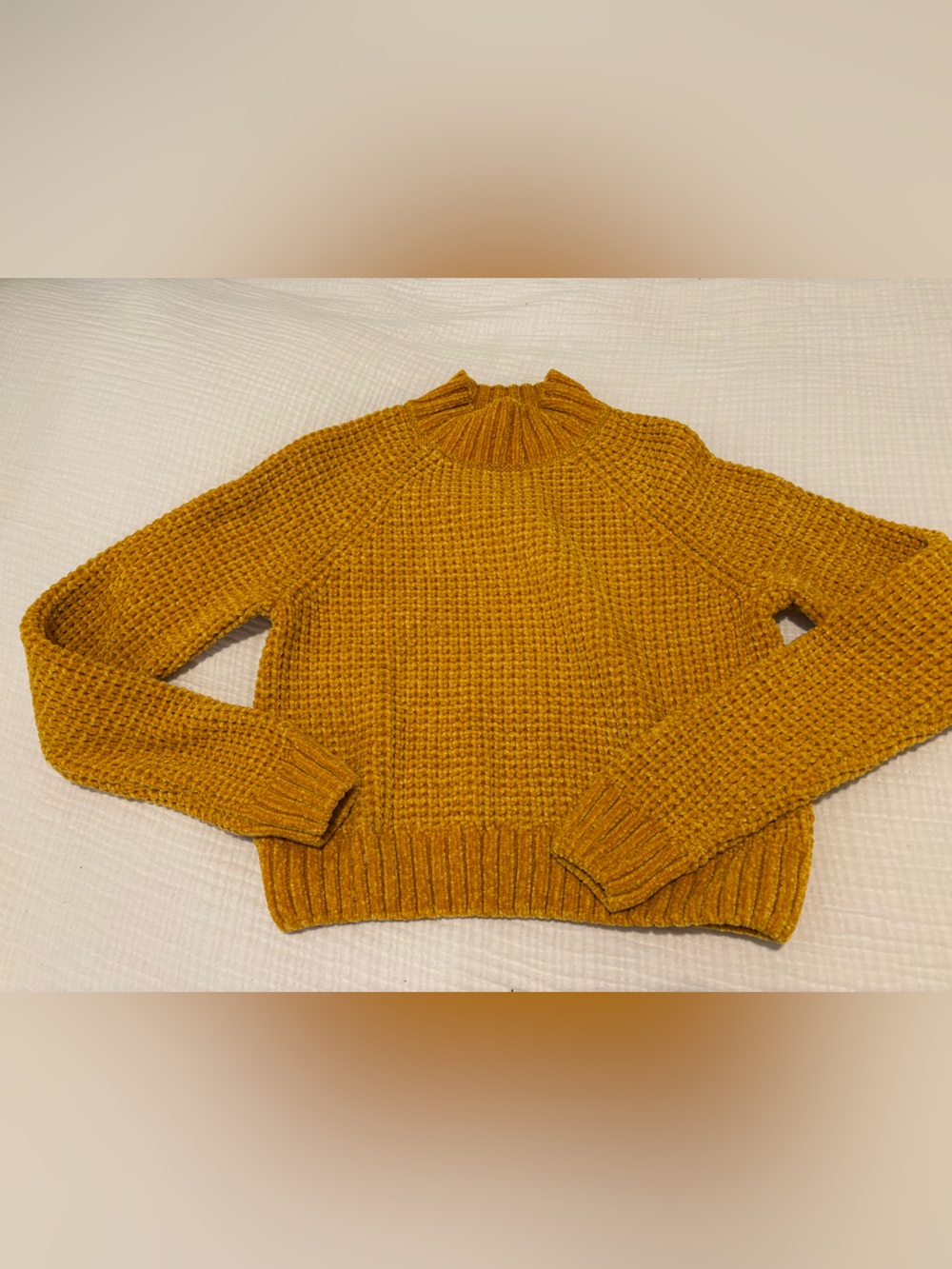 Divided Off-the-Shoulder Ribbed Knit Sweater in Mustard Yellow H&M